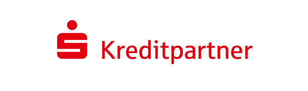 Logo der Kreditpartner in roter Schrift